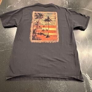 Crazy Shirts Hawaii Original Men's Graphic Tee - Palm Trees USA Flag black Med